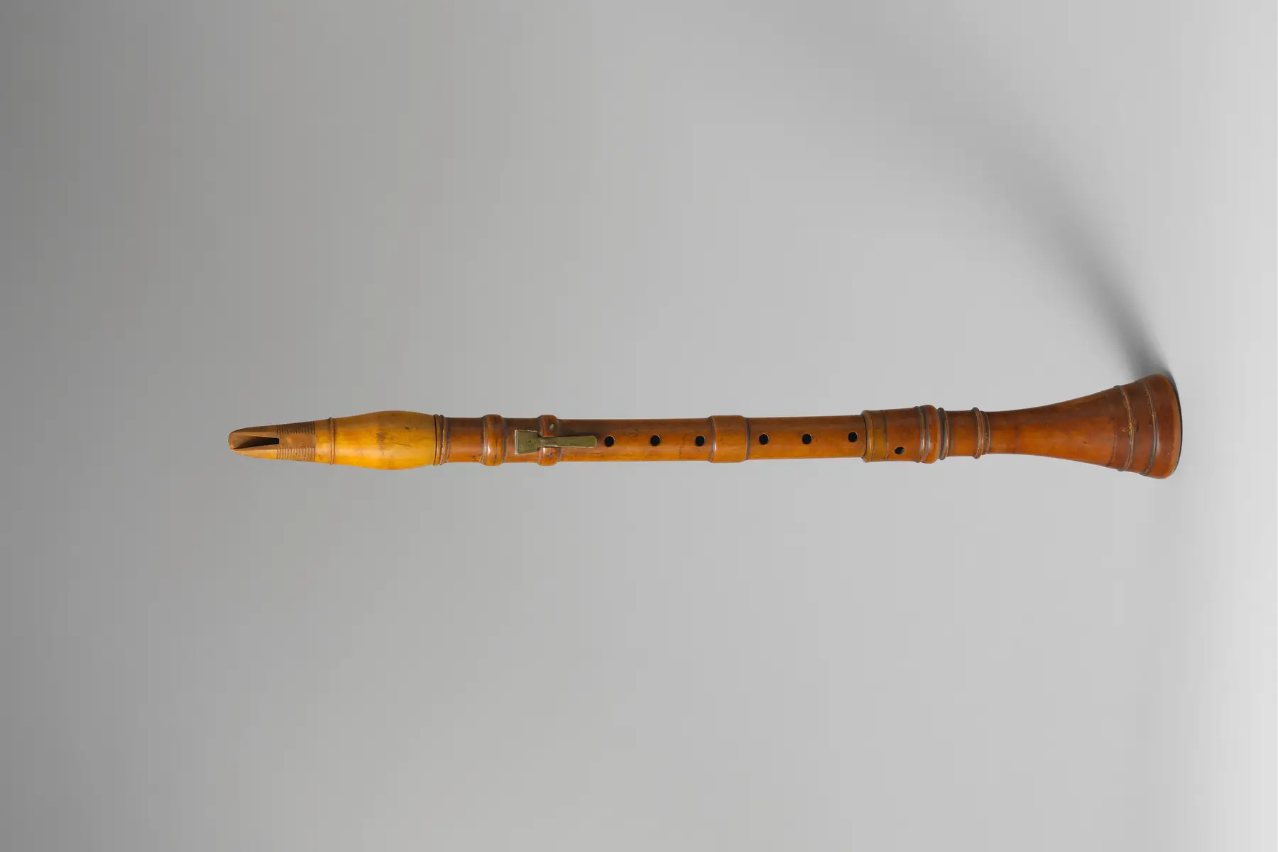 A boxwood and brass clarinet in D