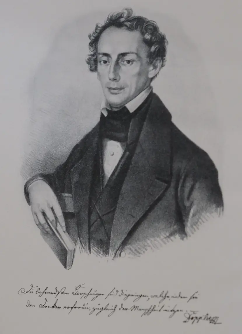 Portrait of Christian Doppler from a 1907 printed volume
